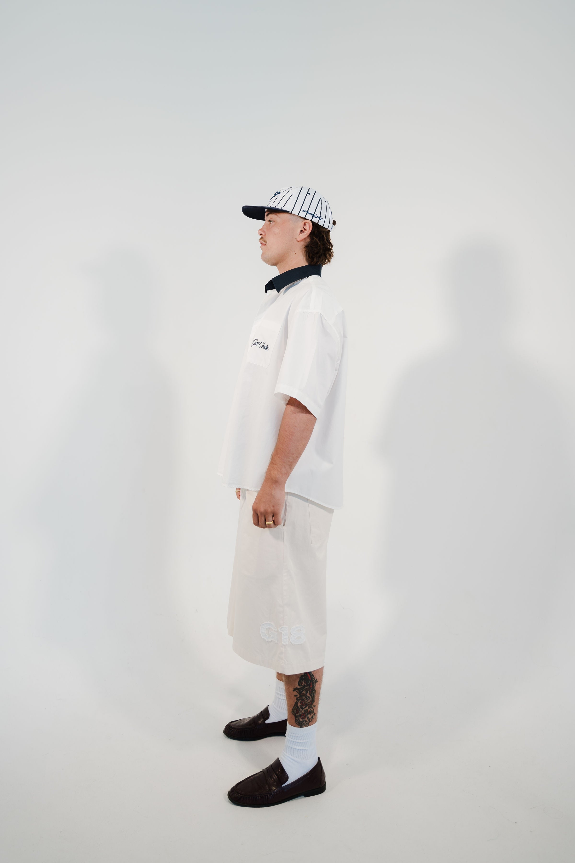 Two Tone Short Sleeve Button Up