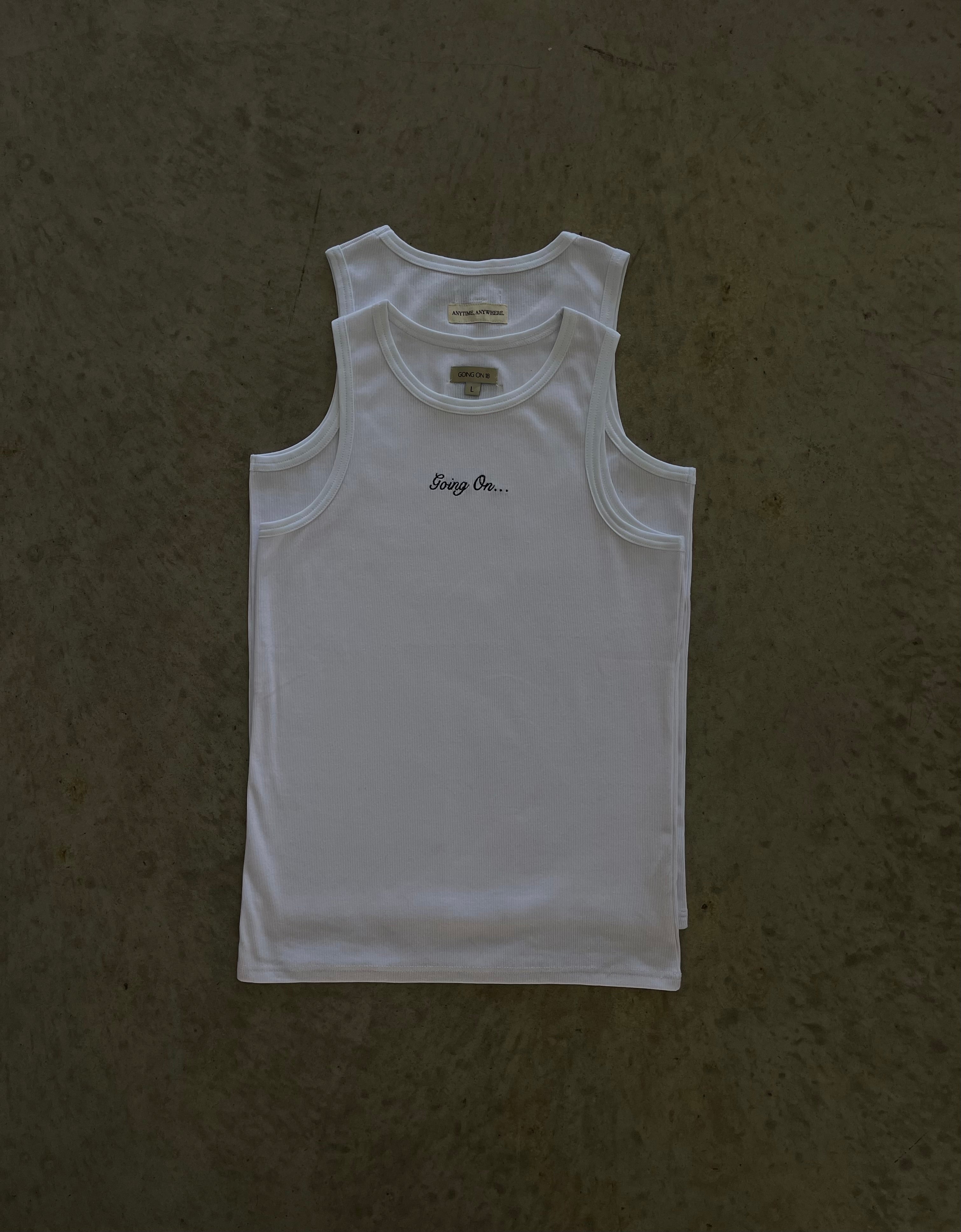 002 Woven White Singlet