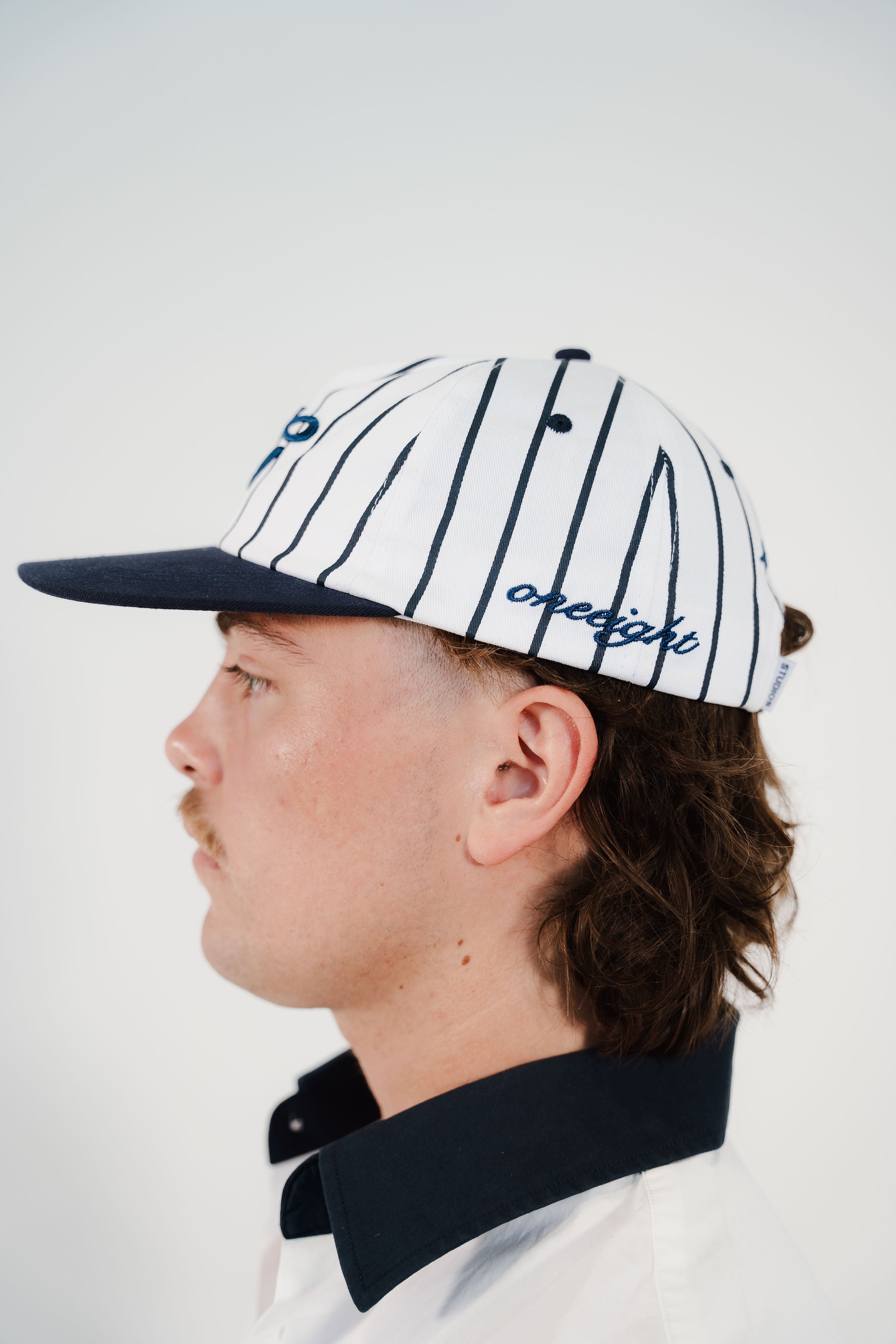 Navy Pinstripe Cap