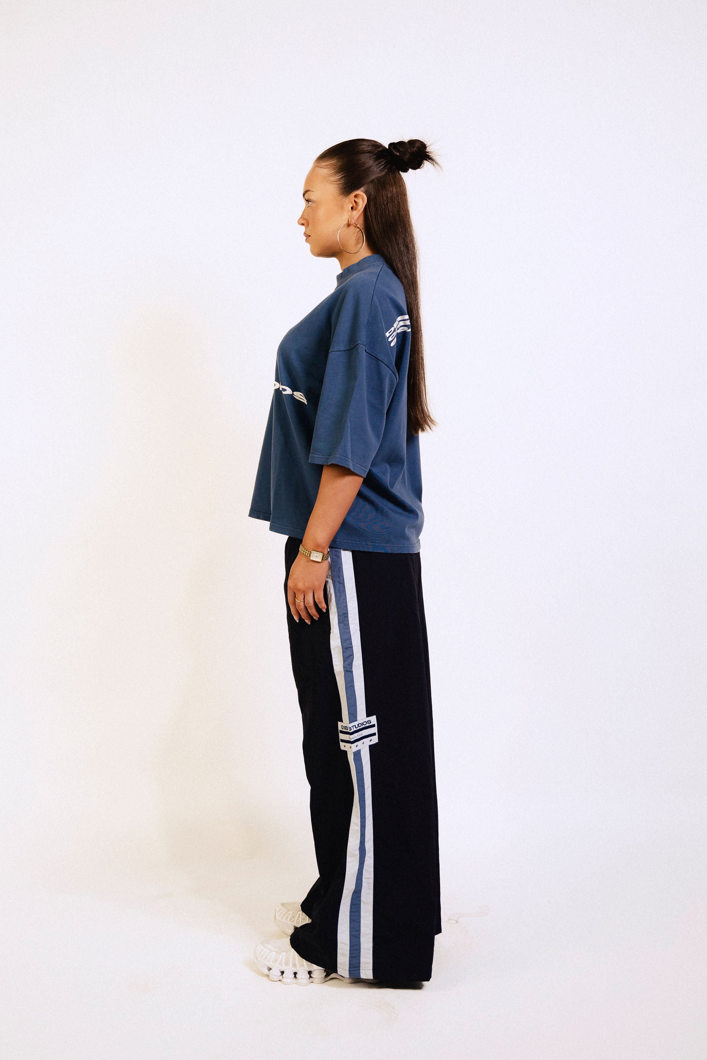 WIDE LEG TRACKPANT - NAVY