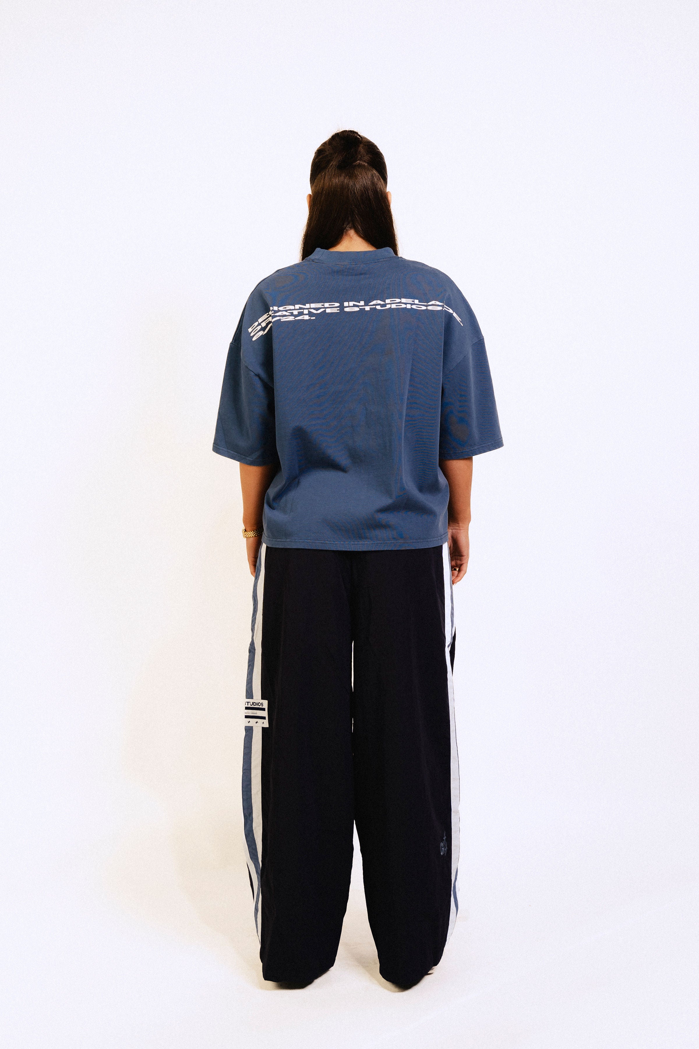 WIDE LEG TRACKPANT - NAVY