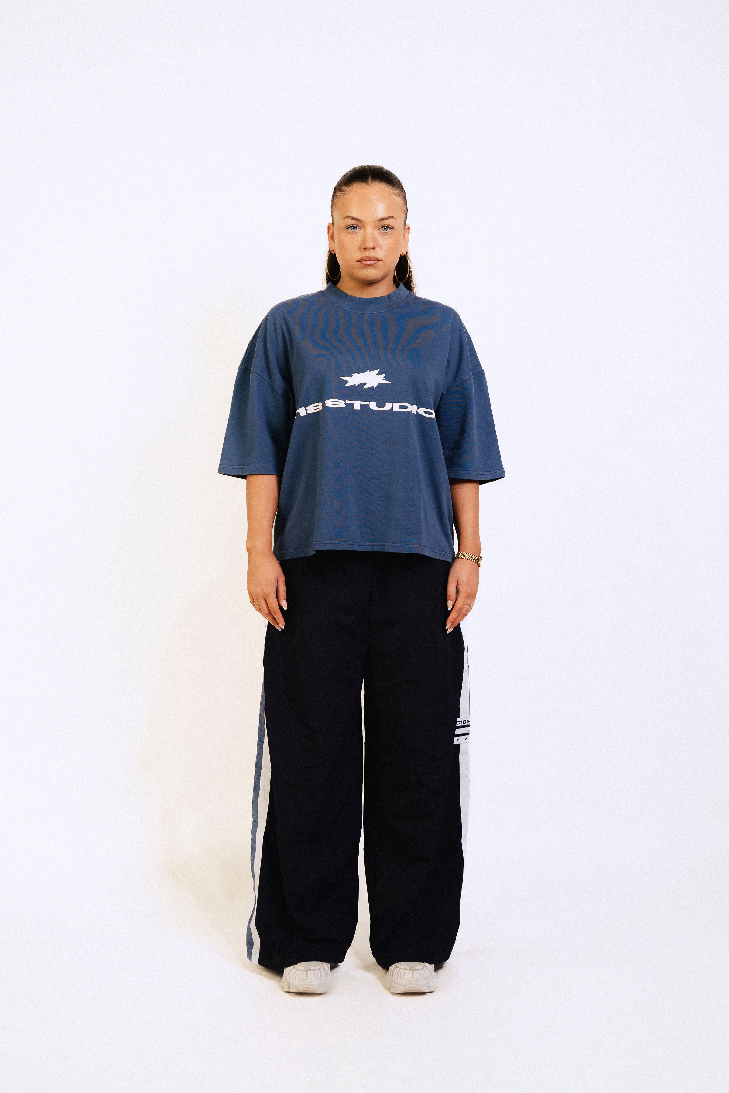 WIDE LEG TRACKPANT - NAVY