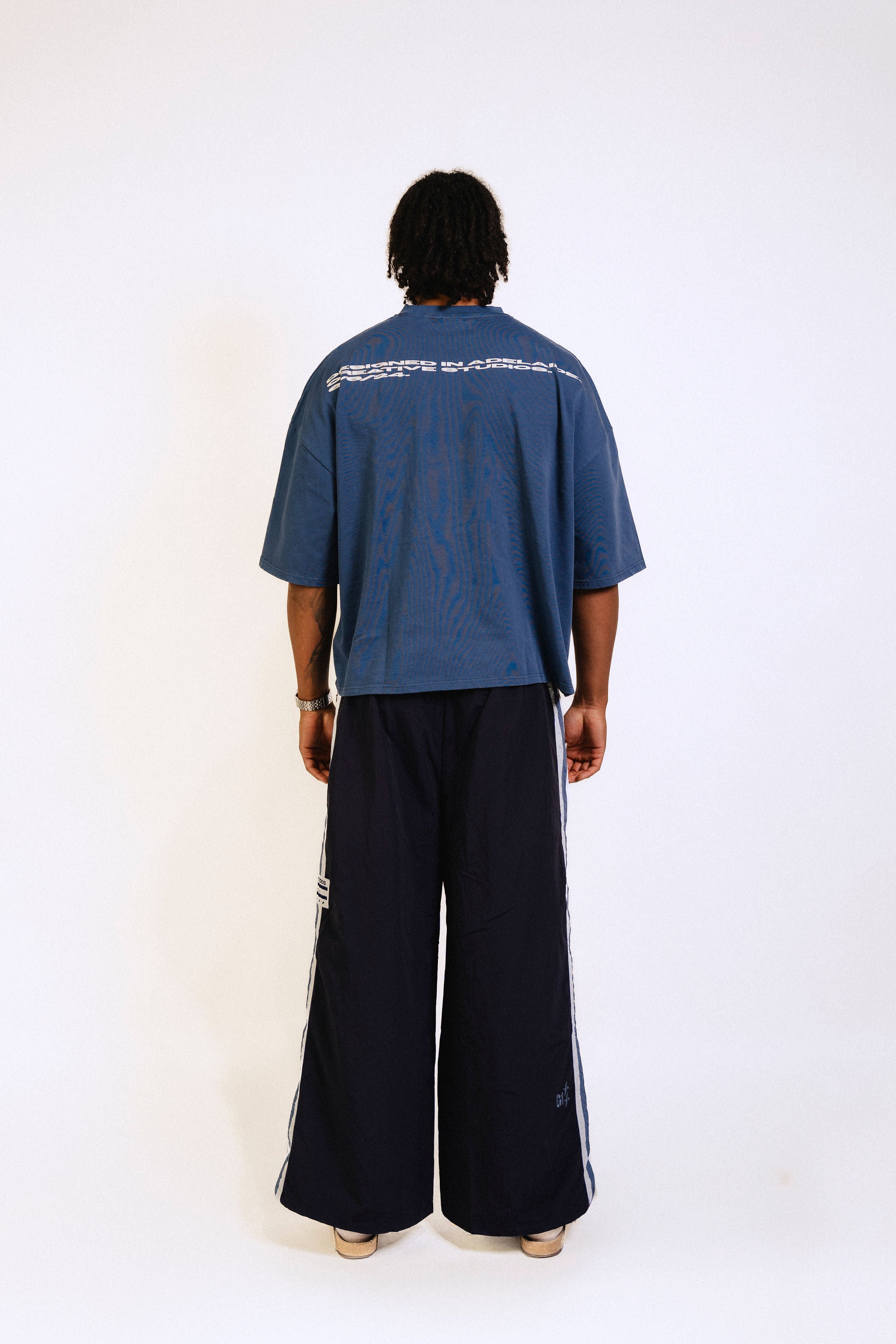 WIDE LEG TRACKPANT - NAVY